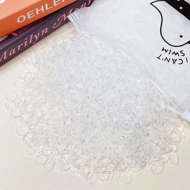 1000 teile/paket Mädchen Bunte Kleine Einweg Gummibänder Gum Für Pferdeschwanz Halten Scrunchie Haar Bands Mode Haar Zubehör