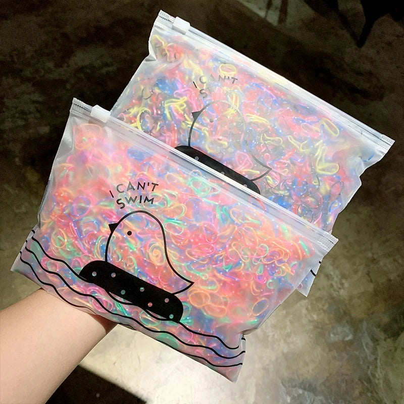 1000 teile/paket Mädchen Bunte Kleine Einweg Gummibänder Gum Für Pferdeschwanz Halten Scrunchie Haar Bands Mode Haar Zubehör