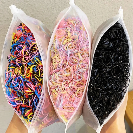 1000 teile/paket Mädchen Bunte Kleine Einweg Gummibänder Gum Für Pferdeschwanz Halten Scrunchie Haar Bands Mode Haar Zubehör