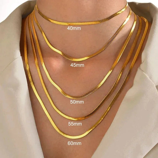 925 Sterling Silber Gold Schlangenkette Halskette