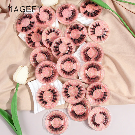 20 Paar falsche Wimpern gemischten Stil Curling flauschigen wieder verwendbaren tragbaren individuellen Verpackung
