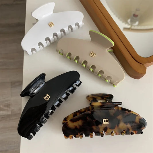 1 Stück neue Acetat-Haarspange, Buchstaben-Hai-Clip, Stirnband-Zubehör, Greifklammer, süße Scheiben-Haarspange, Haar-Accessoire