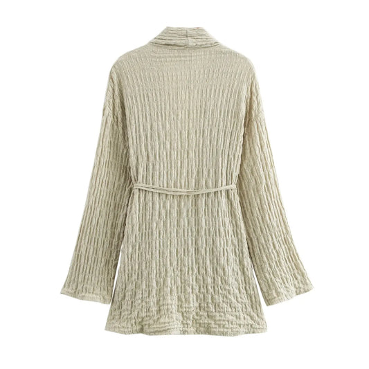 2025 neue Damen bekleidung modisches Temperament locker und abnehmen mit Gürtel Textur Kimono-Stil Oberbekleidung Trend
