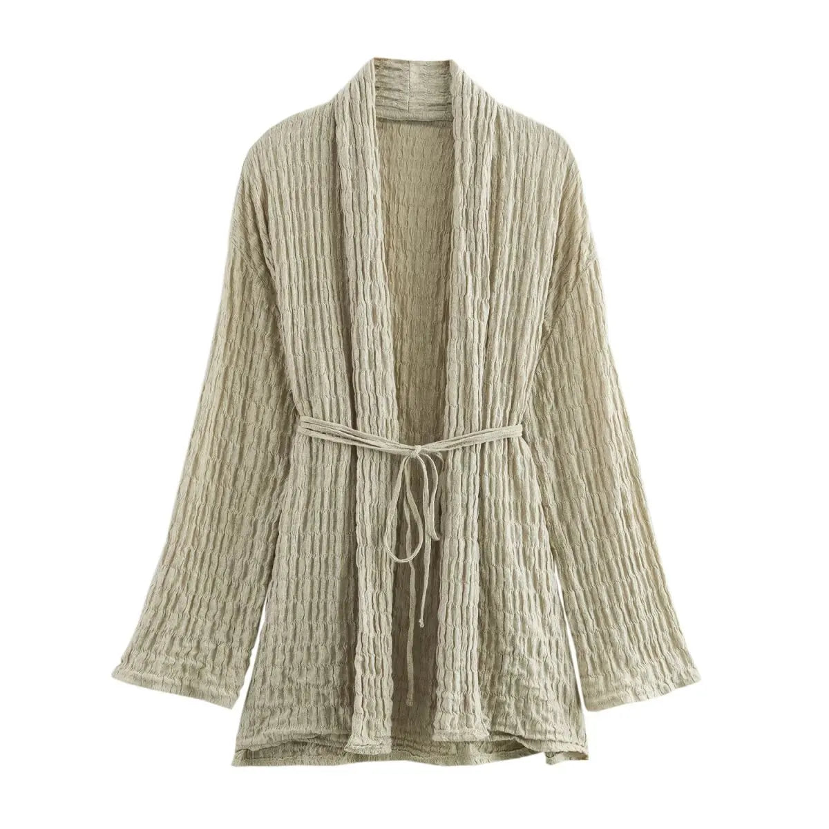 2025 neue Damen bekleidung modisches Temperament locker und abnehmen mit Gürtel Textur Kimono-Stil Oberbekleidung Trend