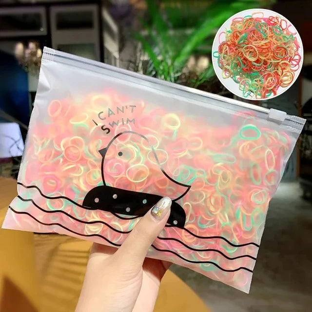 1000 teile/paket Mädchen Bunte Kleine Einweg Gummibänder Gum Für Pferdeschwanz Halten Scrunchie Haar Bands Mode Haar Zubehör